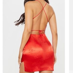 Pretty Little Thing lace up back dress